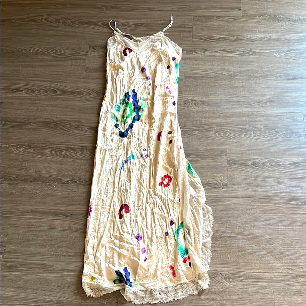 Scotch & Soda Cami lace trim maxi Cream Slip Dress with Multicolor size 34 or S - Picture 4 of 7